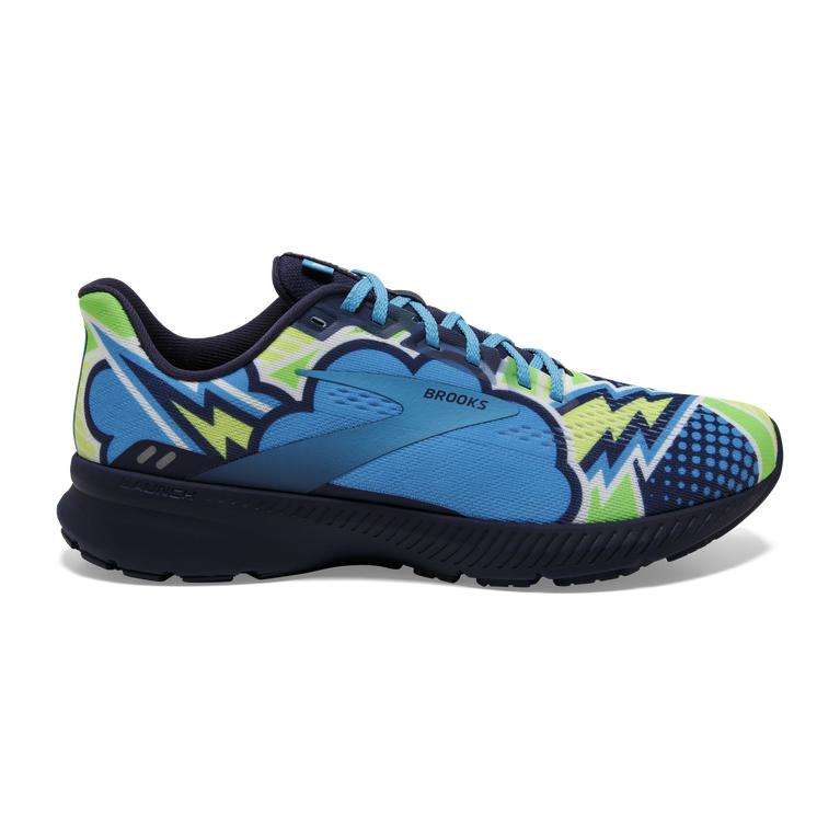 Brooks LAUNCH 8 Light Cushion Road Running Shoes Mens Canada - Navy/Blue/Green (MKA961234)